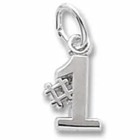#1 Charm In 14K White Gold