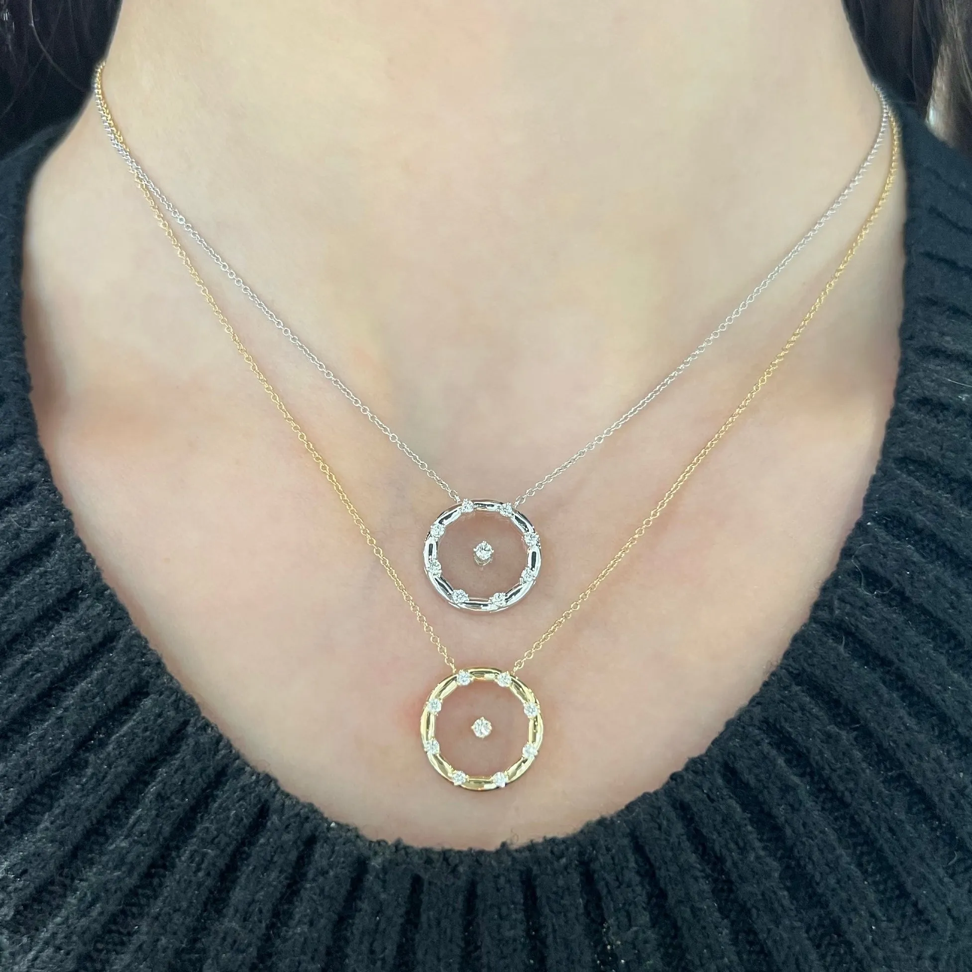 14K GOLD DIAMOND CARLY CIRCLE NECKLACE
