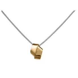 14k Gold Love Knot Pendant on Sterling Silver Chain