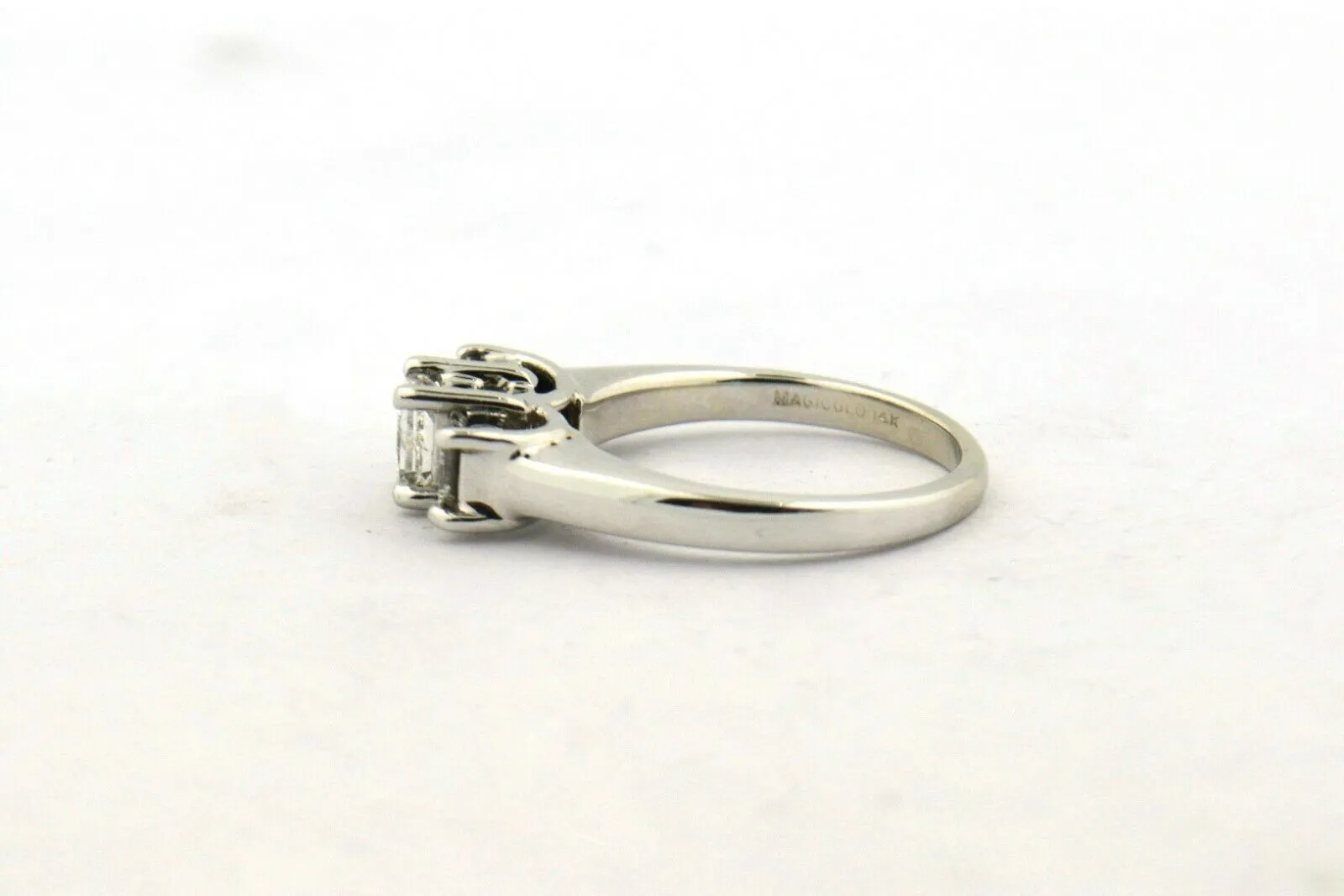 14KW/Platinum 1CTTW Three Stone Princess Cut Diamond Engagement Ring SI2-I1 H-I