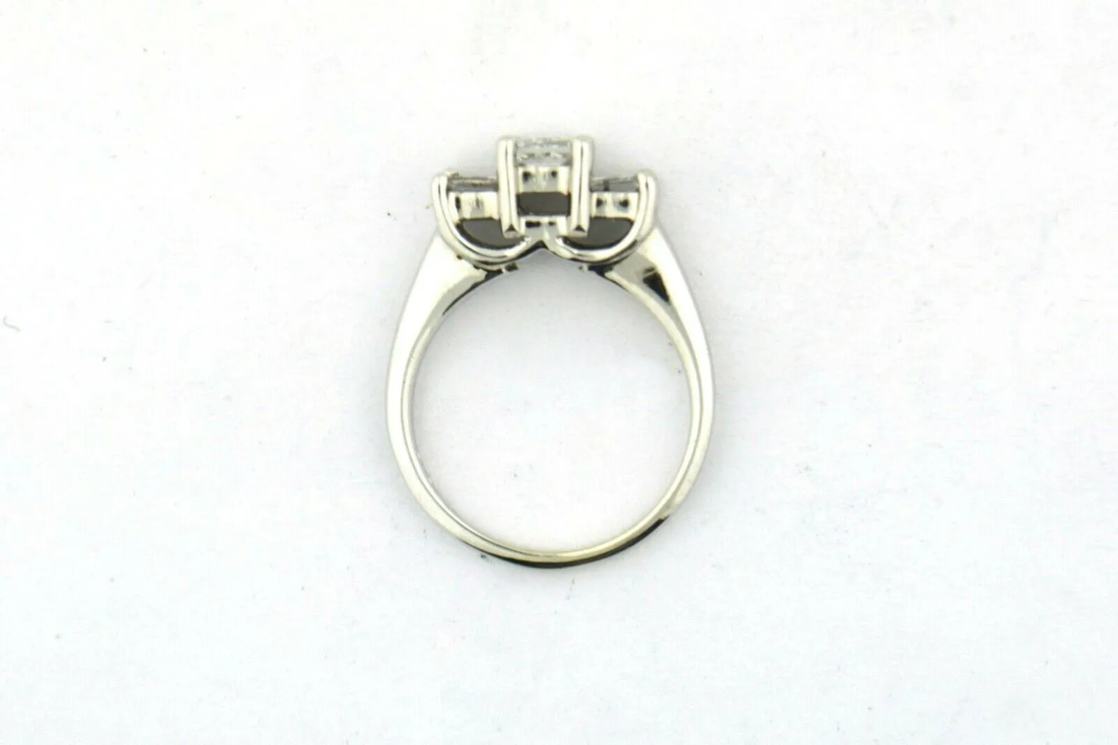 14KW/Platinum 1CTTW Three Stone Princess Cut Diamond Engagement Ring SI2-I1 H-I
