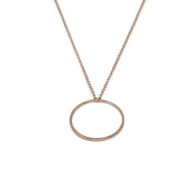 18 Inch Open Circle Necklace Rose Gold Plated