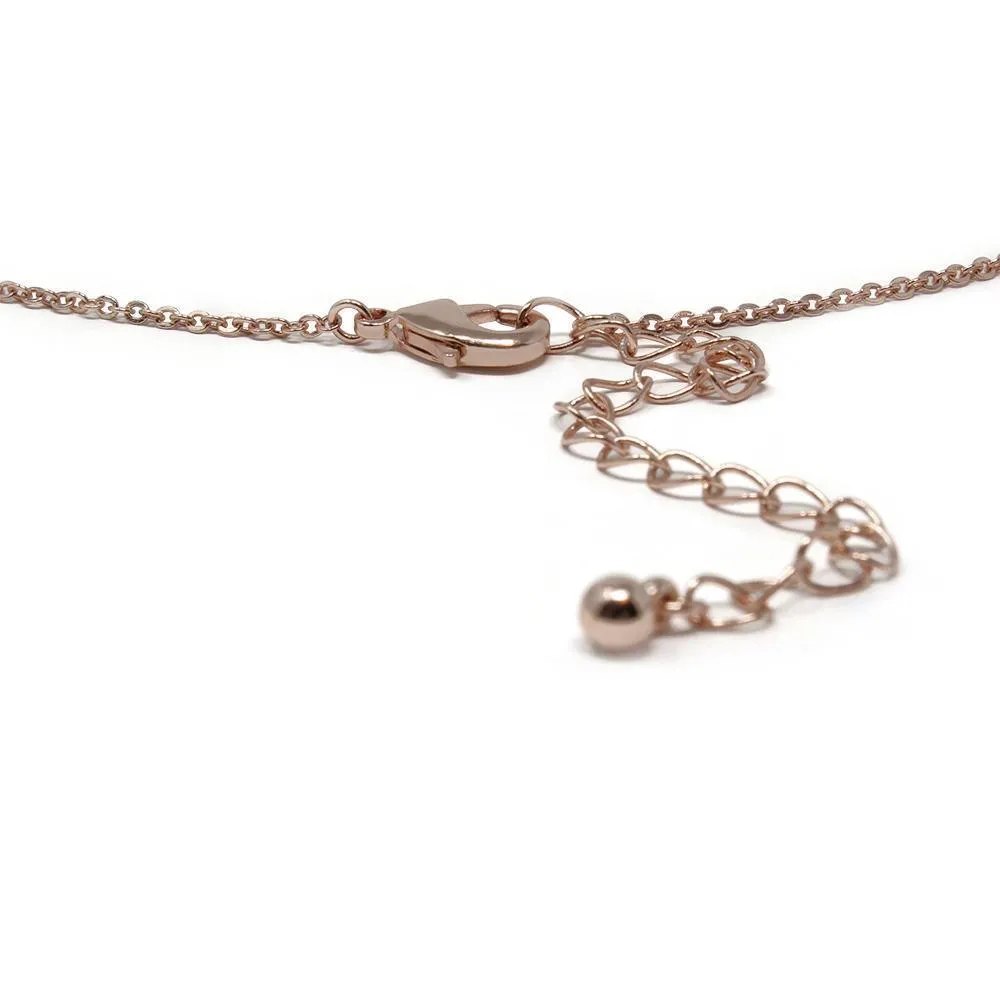 18 Inch Open Circle Necklace Rose Gold Plated