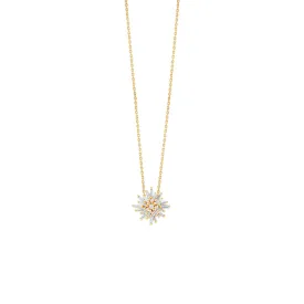 18 Karat Yellow Gold mini star pendant with Baguette and White Diamonds