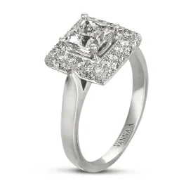 18K White Gold Diamond Engagement Ring