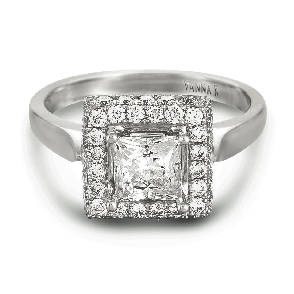 18K White Gold Diamond Engagement Ring