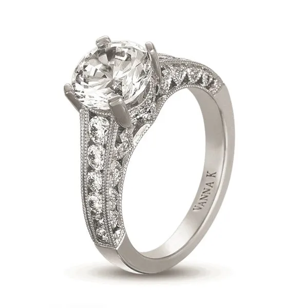 18K White Gold Diamond Engagement Ring