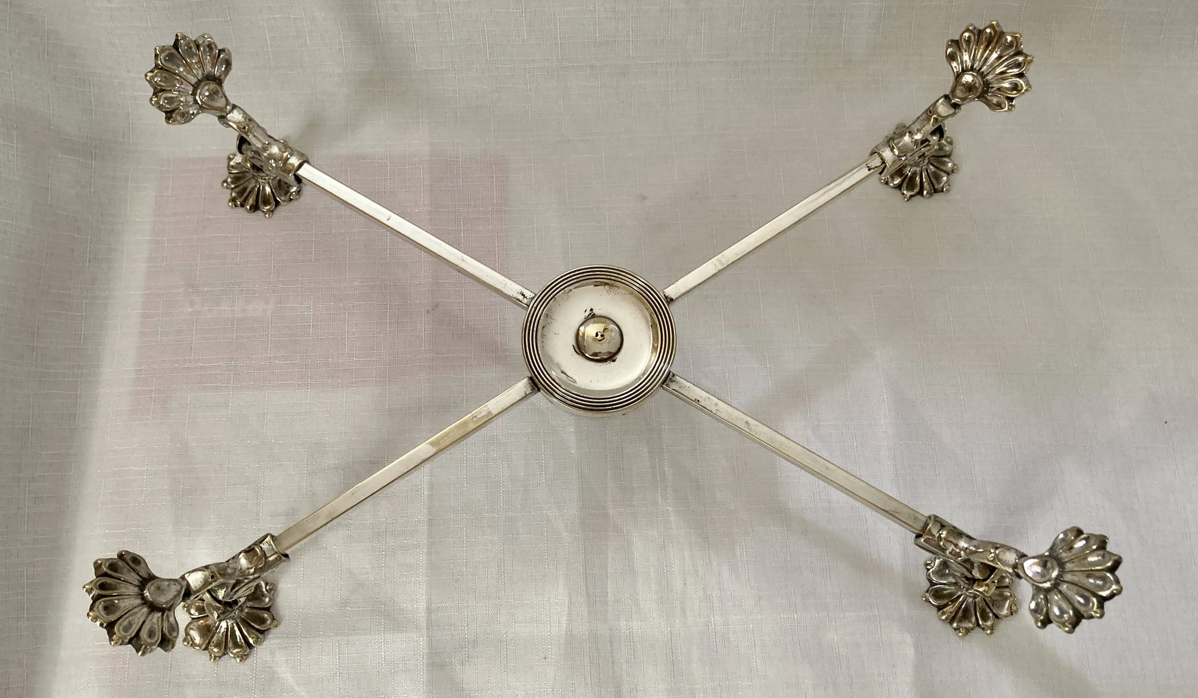 19th Century Silver Plated Ornate Dish Cross.