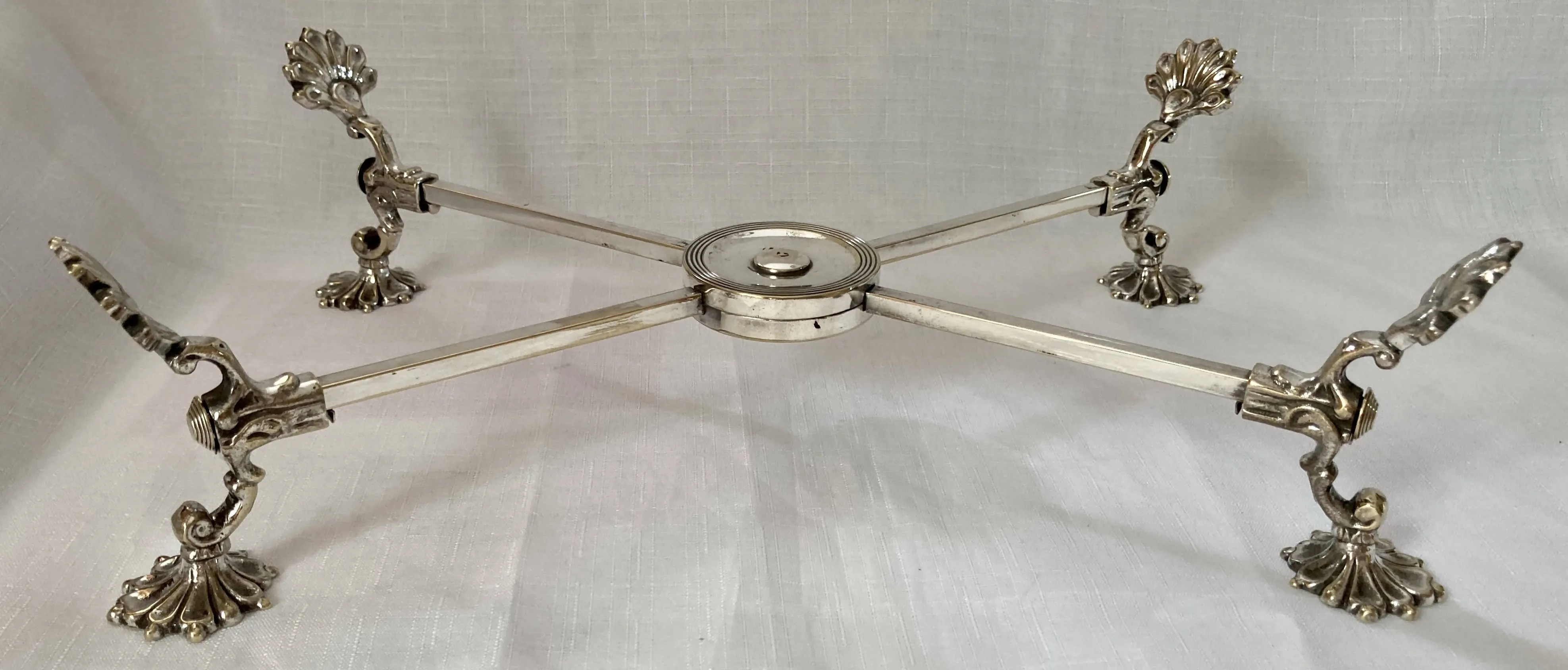 19th Century Silver Plated Ornate Dish Cross.