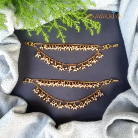 2 Step Pearls Earring Chain or Mati