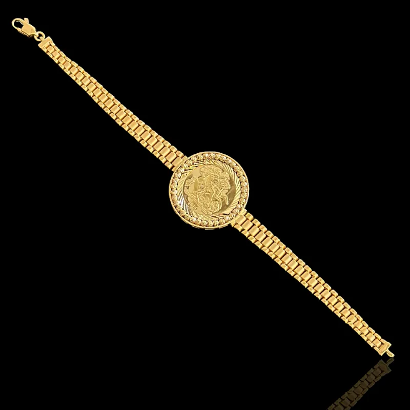 21K Solid Gold Coin Bracelet