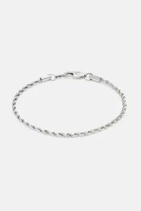 3MM Rope Bracelet - White Gold