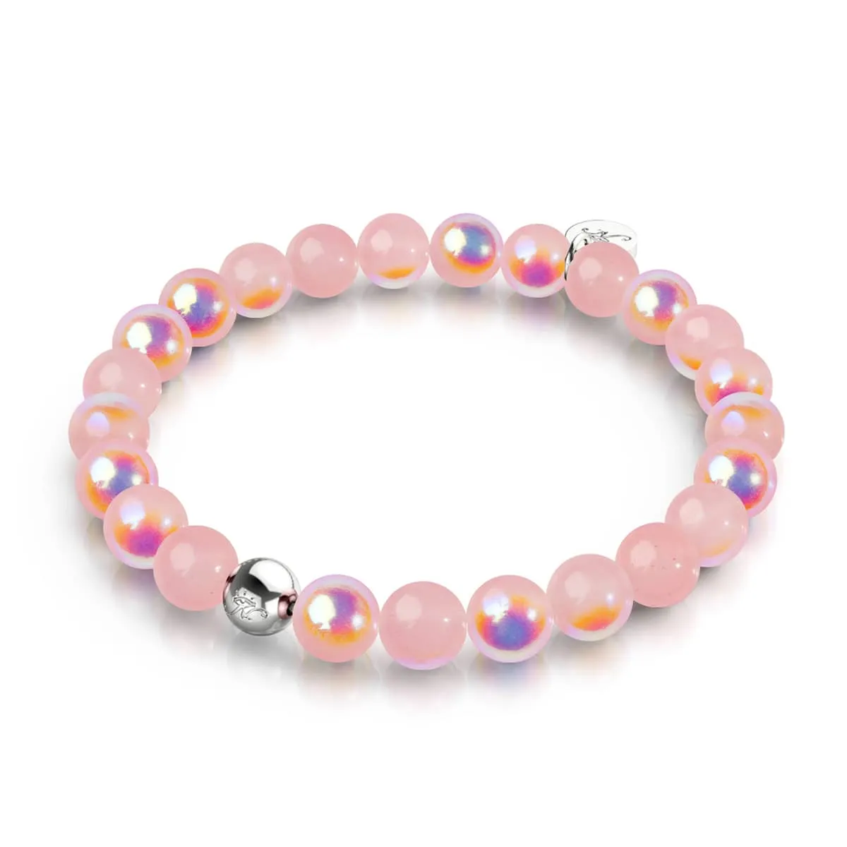 .925 Sterling Silver x Dragon Fruit Bubble Glass Bracelet