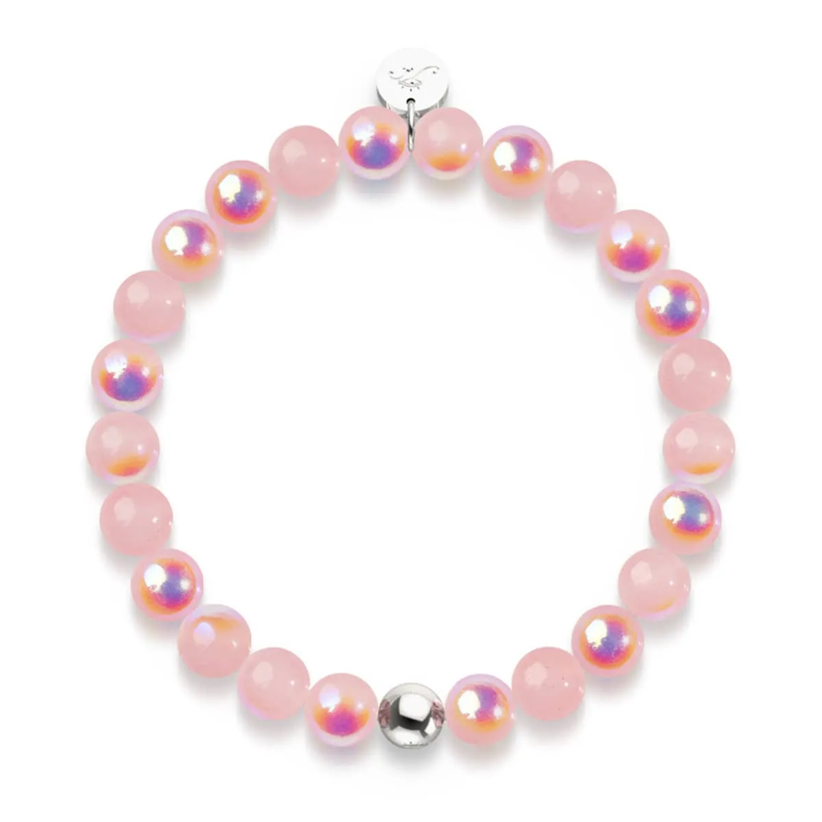 .925 Sterling Silver x Dragon Fruit Bubble Glass Bracelet