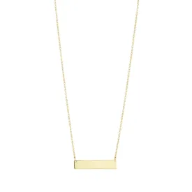 9kt Gold Bar Pendant Necklace