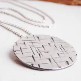 A Maze In Round on Long Silver Chain