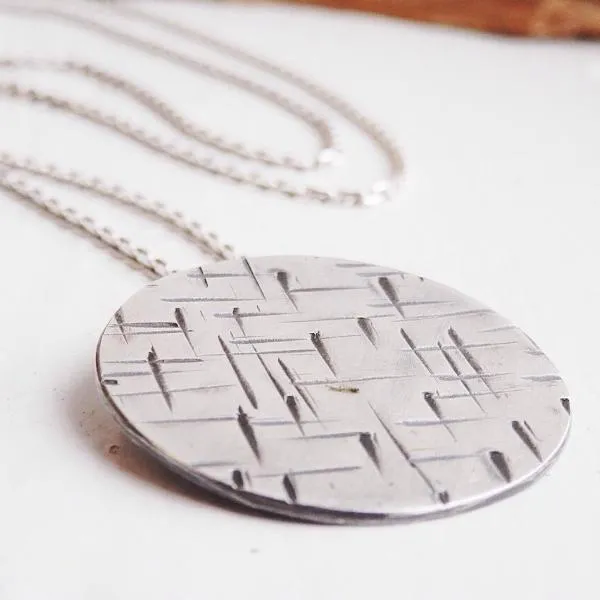 A Maze In Round on Long Silver Chain