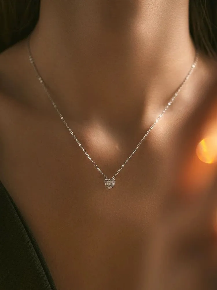 ADDISON Diamond Heart Sterling Silver Necklace