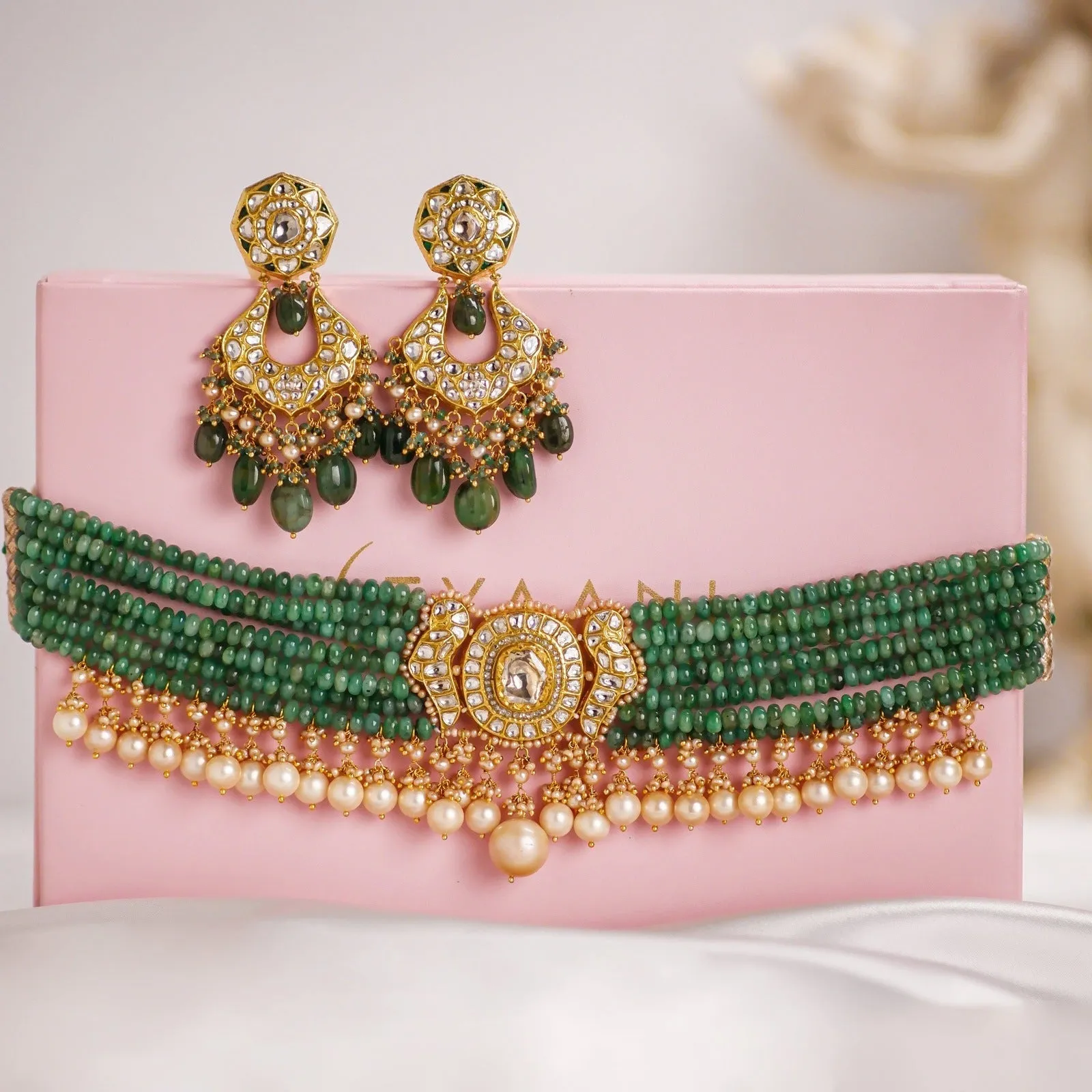 Afsa Polki Bead Choker