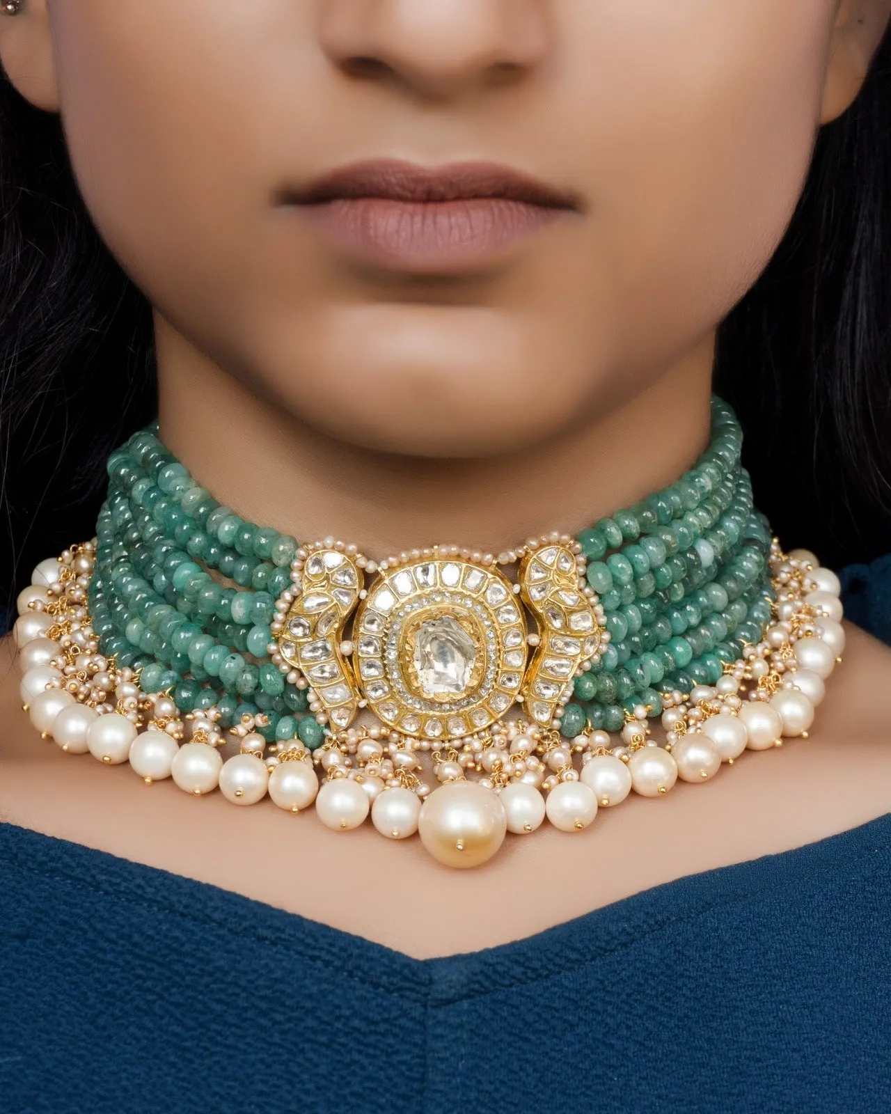 Afsa Polki Bead Choker