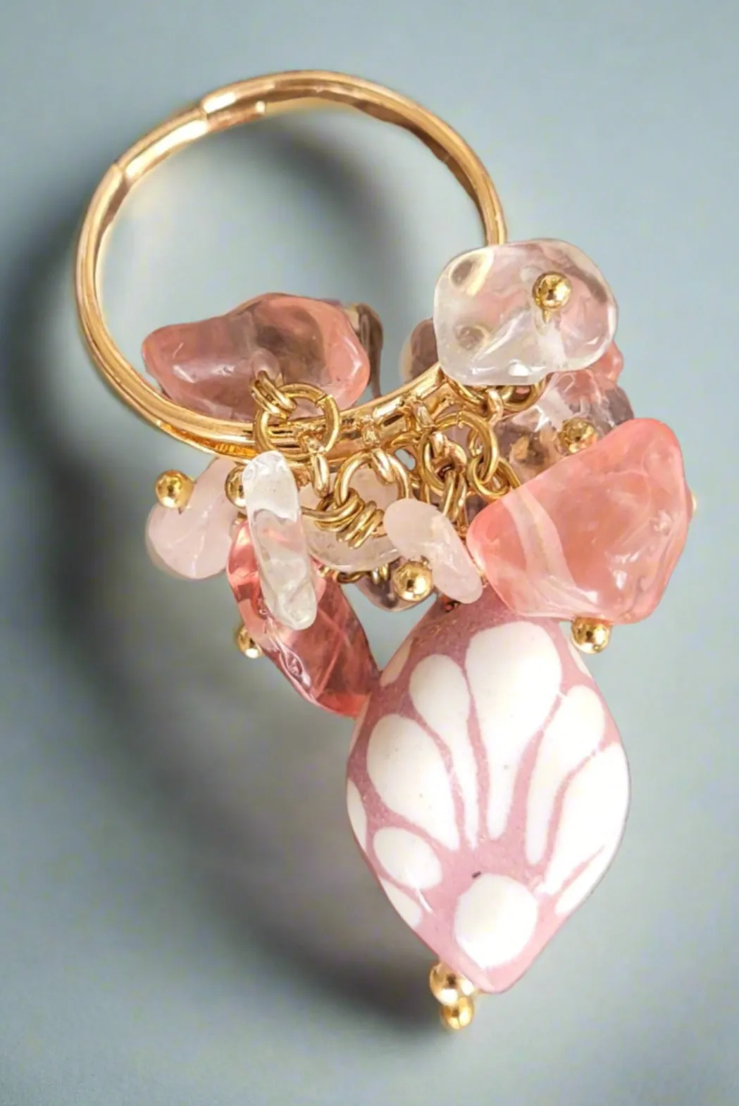 Ajustable Talavera/Agatas ring