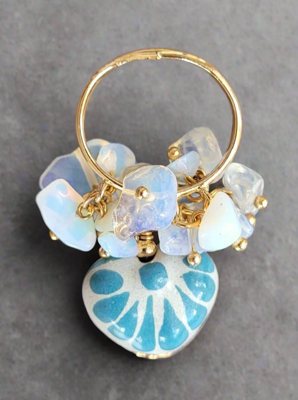 Ajustable Talavera/Agatas ring