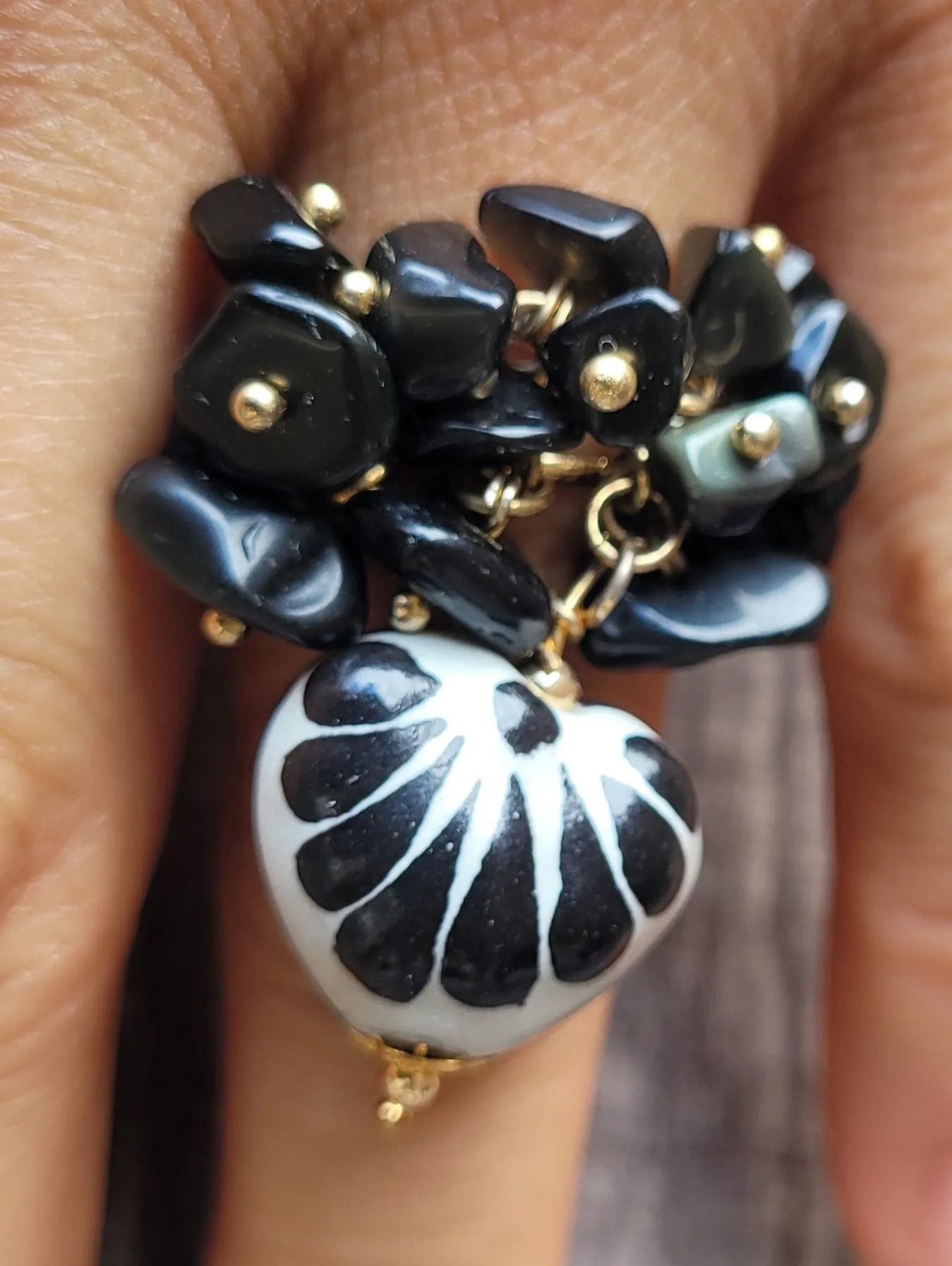 Ajustable Talavera/Agatas ring