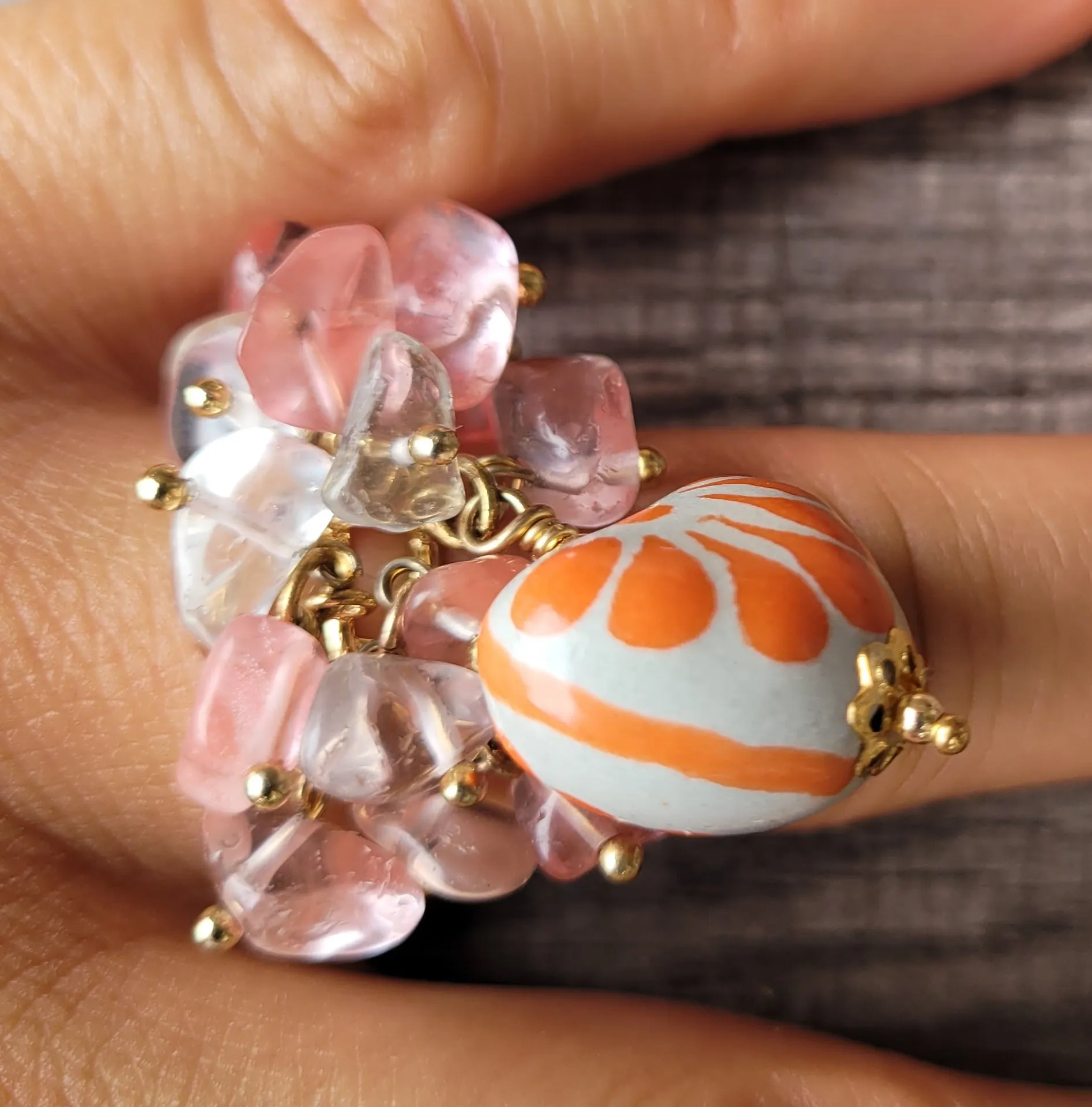 Ajustable Talavera/Agatas ring