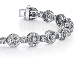 All Diamond Circle Link Bracelet Lab-Grown Diamond with 6.91 ct.(finished) 1.3mm, 3.2mm