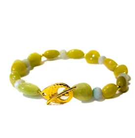 Aquamarine and Amazonite Bracelet