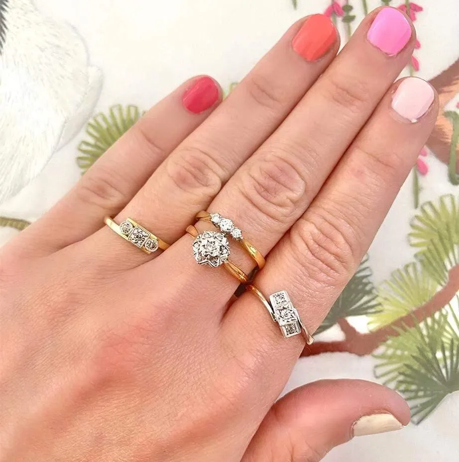 Art Deco 18ct Gold Diamond Ring