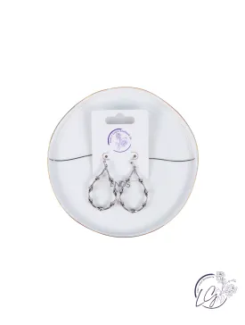 Bamboo Design Teardrop Earrings