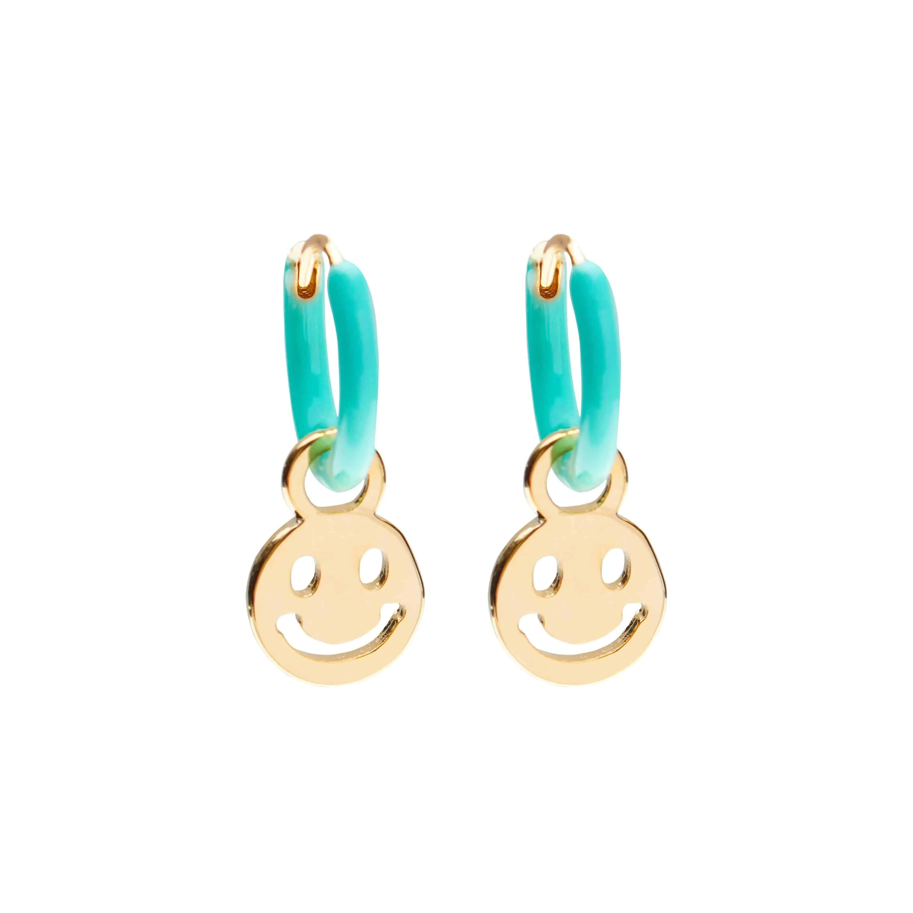 Be Happy Earrings | Huggie Hoops