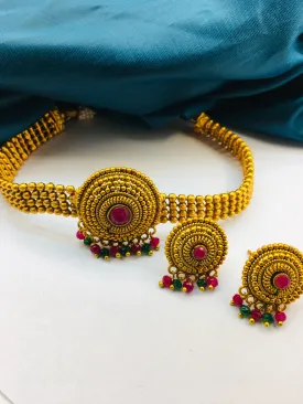 BEAUTIFUL MATTE GOLD FINISH CHOKER