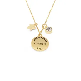Birthstone Necklace April Gold Plated