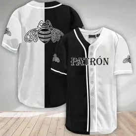 Black And White Split Patron Tequila Baseball Jersey