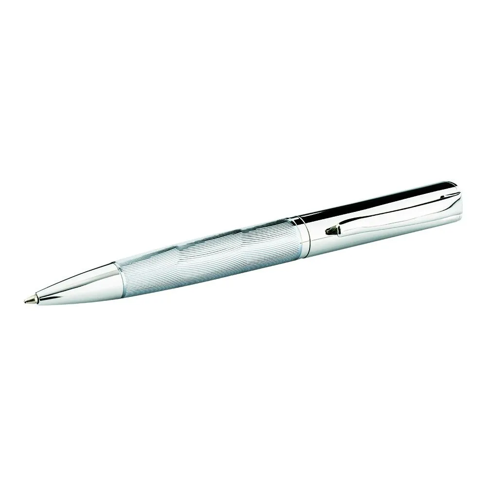 Blue Ballpoint pen with Carved Lines and Painted Oil