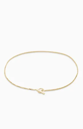 Box Chain Fob Necklace  | Gold