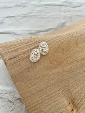 Cage Style Earrings Silver
