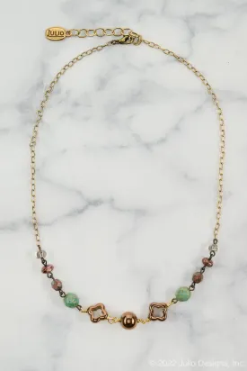Chablis Crystal Linkage Necklace, Bronze Hematite Accents