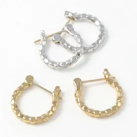 Chain Hoop 18K Gold Post Earrings
