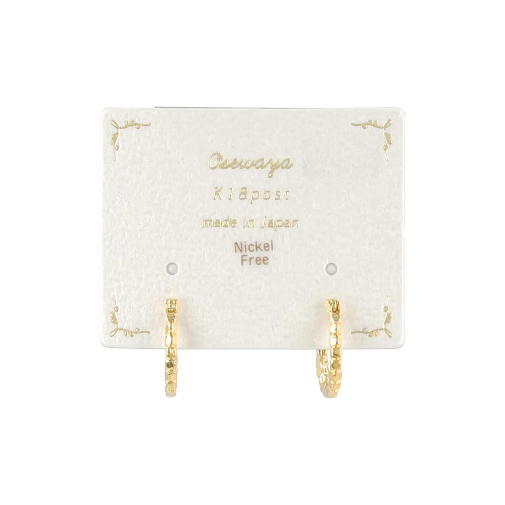 Chain Hoop 18K Gold Post Earrings