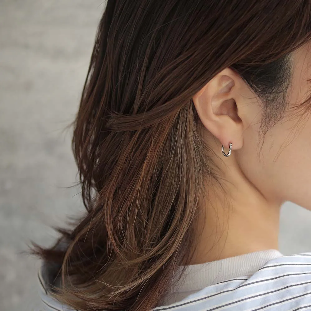 Chain Hoop 18K Gold Post Earrings