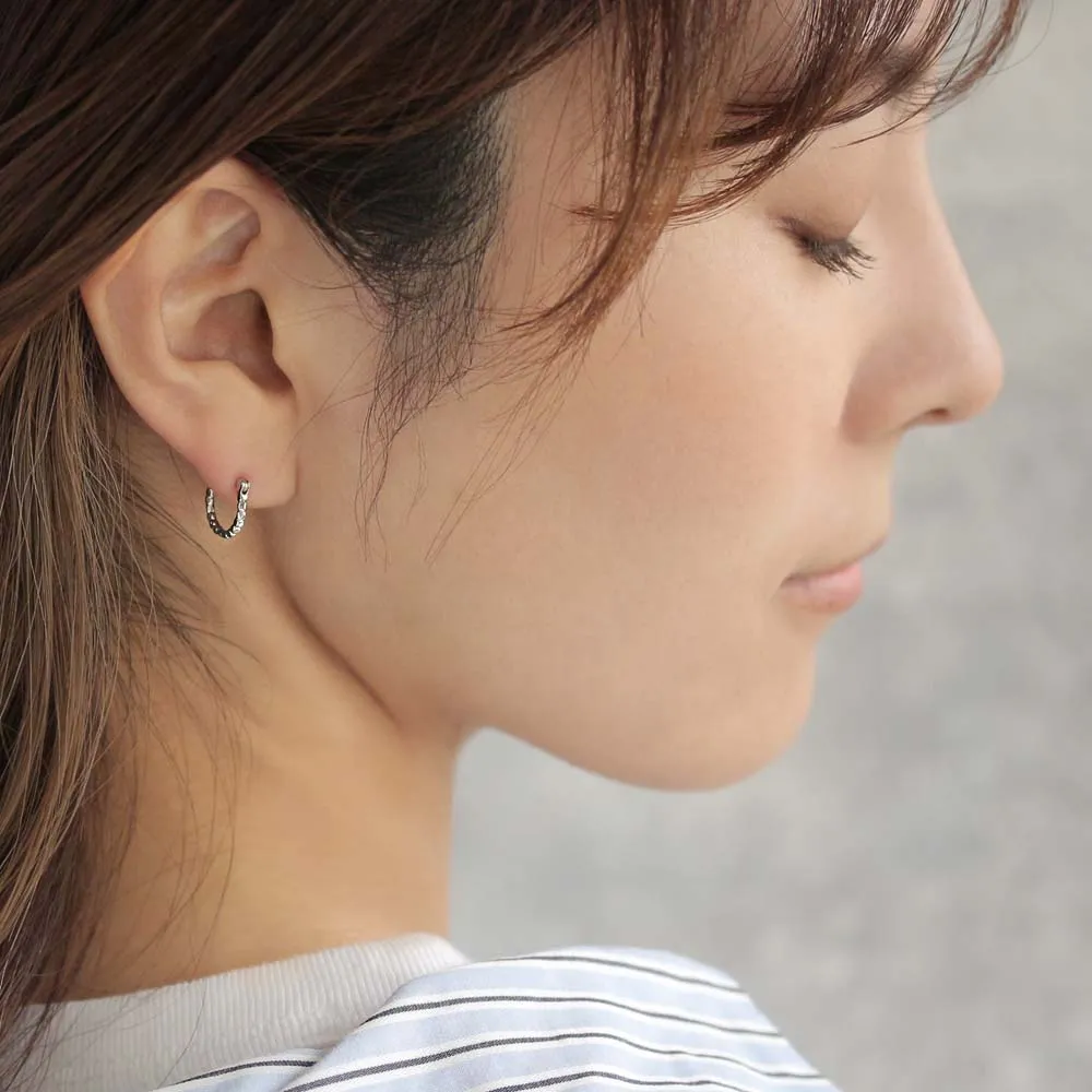 Chain Hoop 18K Gold Post Earrings