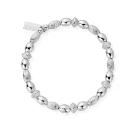 ChloBo Cosmic Connection Mini Oval Silver Disc Bracelet