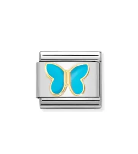 Classic 18k gold TURQUOISE butterfly 030285/63
