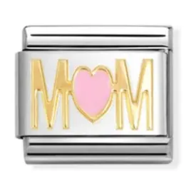 Classic Gold Mum with Pink Heart