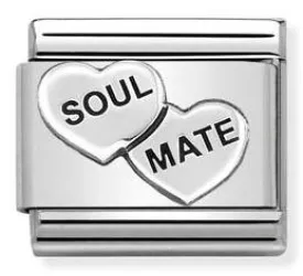 Classic OXIDIZED S/steel & sterling silver SOUL MATE hearts
