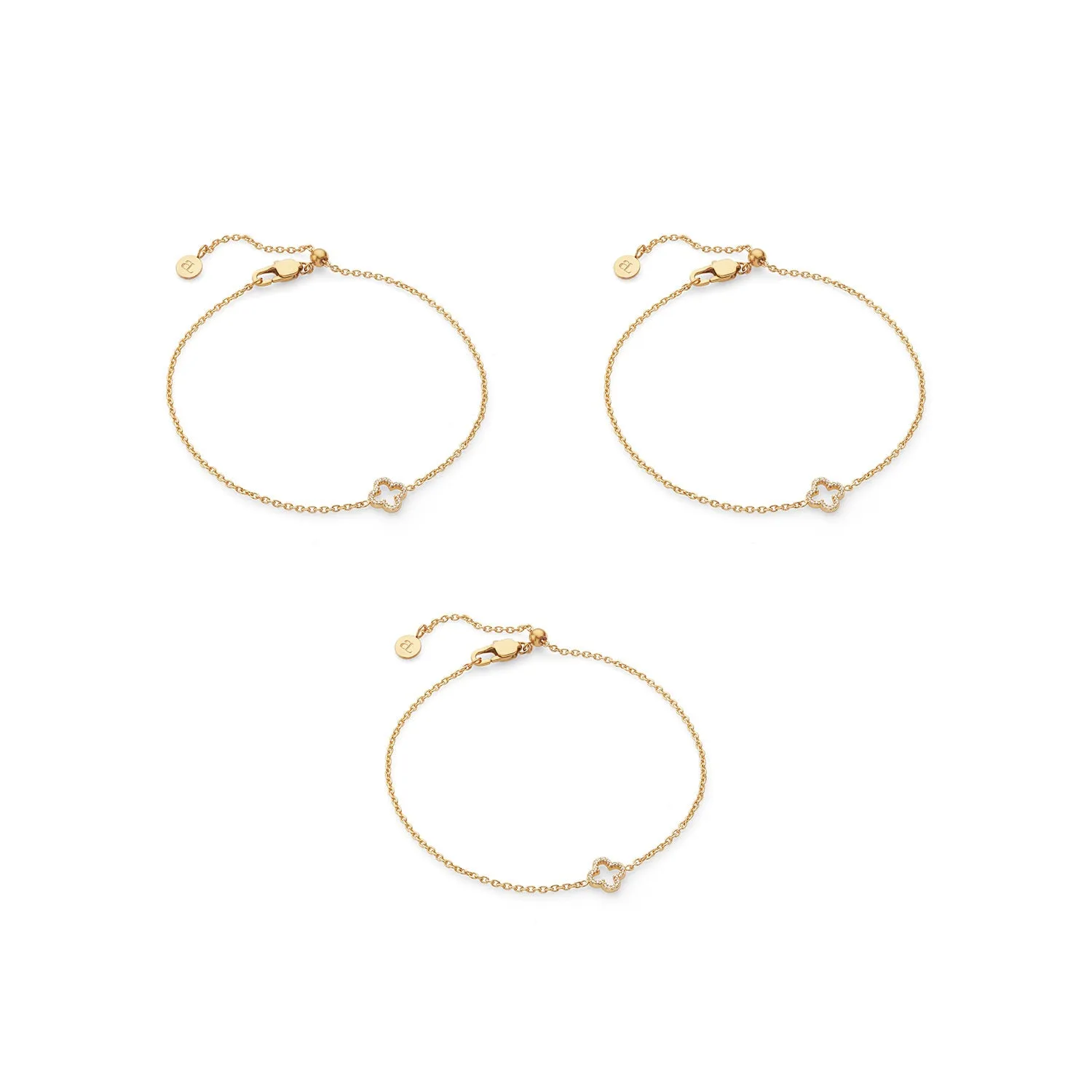 Crystal Clover Bracelet Bundle (Gold)