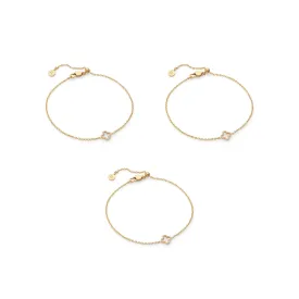 Crystal Clover Bracelet Bundle (Gold)